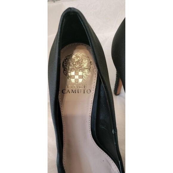 Vince Camuto Satin Peep Toe Pump w/Sequined Heel. Stunning! Size 8M - Picture 3 of 7